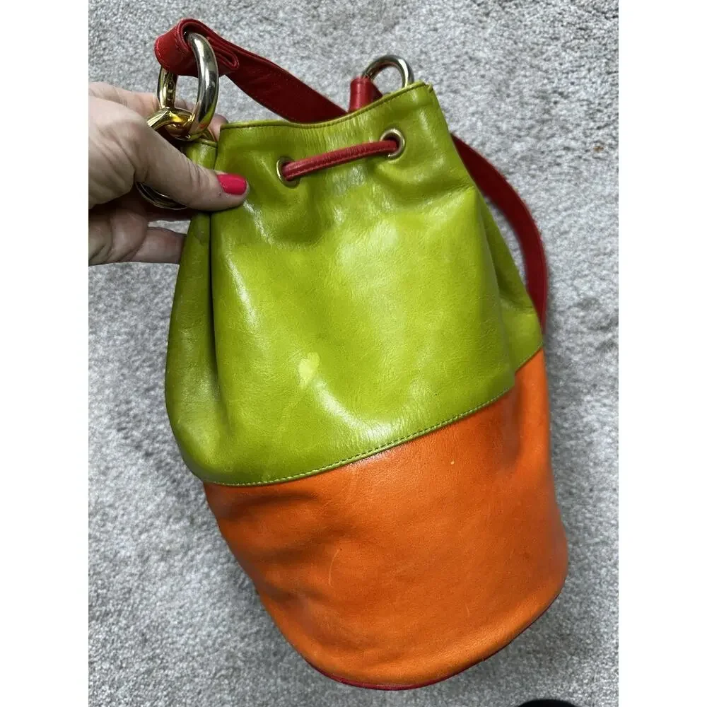 Joseph B Exclusive New York Colorful Woven Bucket Bag Boho Drawstring Crossbody - Picture 11 of 13